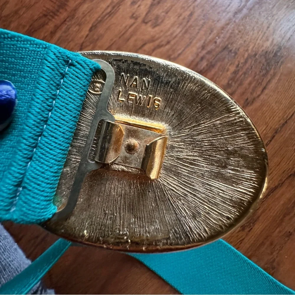 Vintage Nan Lewis Green Stretch Belt‎